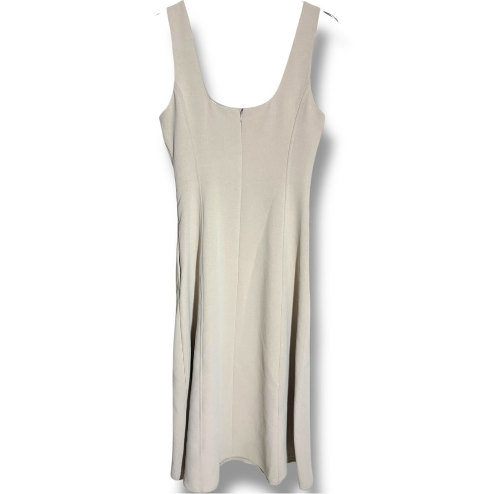 Joie Cream Sleeveless A-Line Square Neck Soft Fit & Flare Midi Dress - Picture 14 of 15